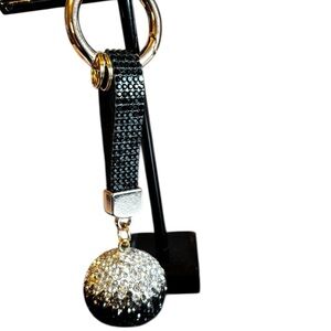 Black and Silver Crystal ball Keychain